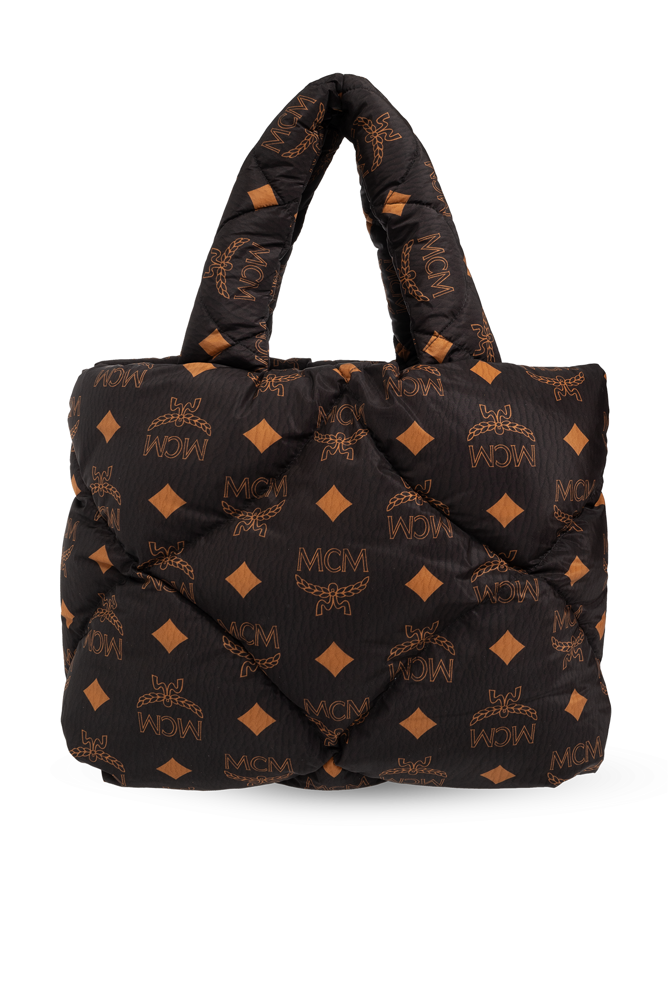 Mcm shopper black hot sale